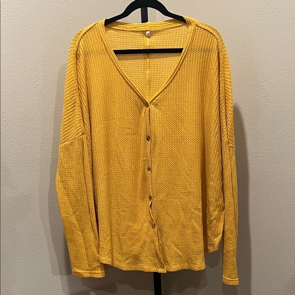 Yellow Button-Up Cardigan - Picture 1 of 2